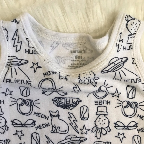 🔴Carter’s Baby Boy Tank Top Onesie SZ 9m 💙 - Picture 3 of 4